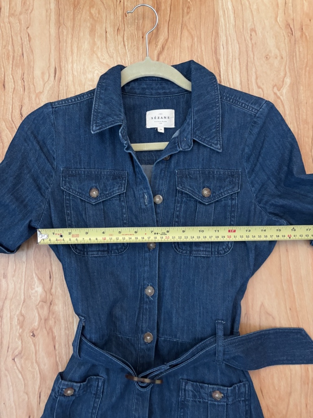 Sezane Raquel dress Deep Blue size 34 - Picture 4 of 4